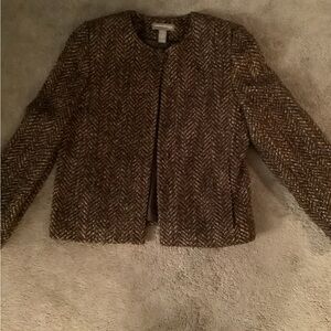 Valerie Stevens Herringbone Brown Blazer